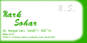 mark sohar business card